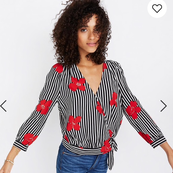 Madewell wrap top in Candied Orchids - Picture 1 of 4